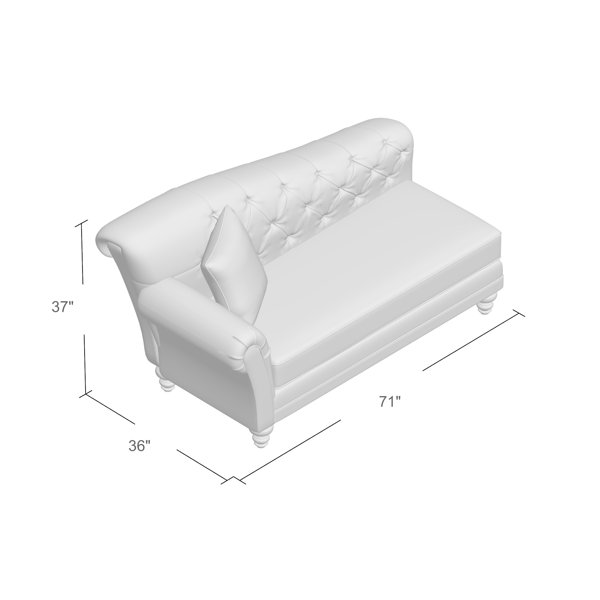 Lark Manor Crippen Tufted LeftArm Chaise Rolled Arms Chaise Lounge